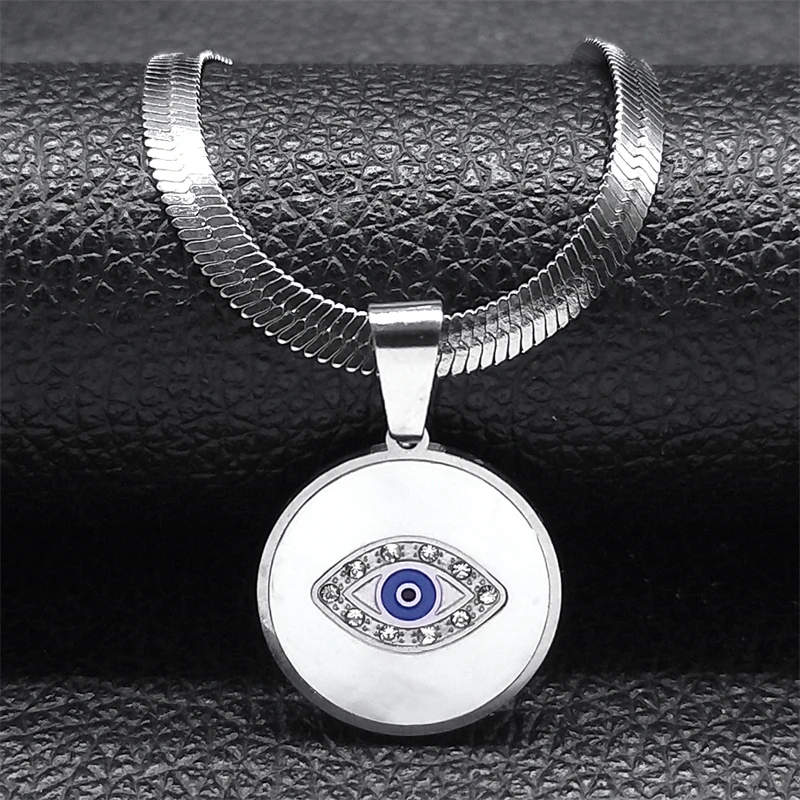 Böses Dämonenauge Vintage Kristall-Muschel Choker Anhänger Halskette für Frauen Edelstahl Vergoldete Halsketten Schmuck Collares – Detail 5