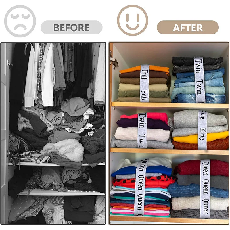 4Pcs Elastic Bedsheets Bands Bed Sheet Clothes Storage Organizer Sheet Closet Organization Labels Letter Sheet Straps 6