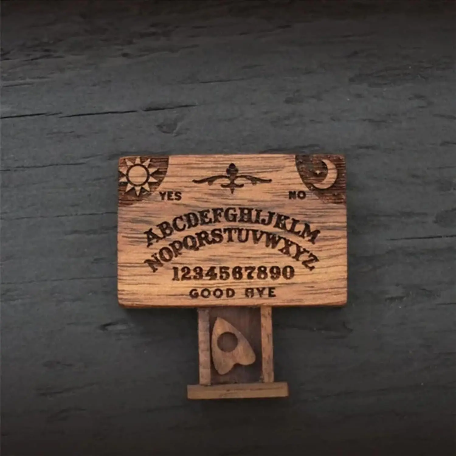 Miniature Spirit Board with Drawer,Miniature Ouija Board,Wooden Handmade Talking Spirit Board with Planchette,Ouija Board Retro 2