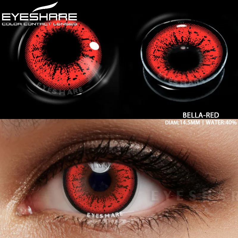 Vibrant Colored Contact Lenses for Cosplay and Beauty - Yellow, Red, Blue, and Green Options