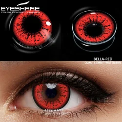Vibrant Colored Contact Lenses for Cosplay and Beauty - Yellow, Red, Blue, and Green Options (BELLA - RED)
