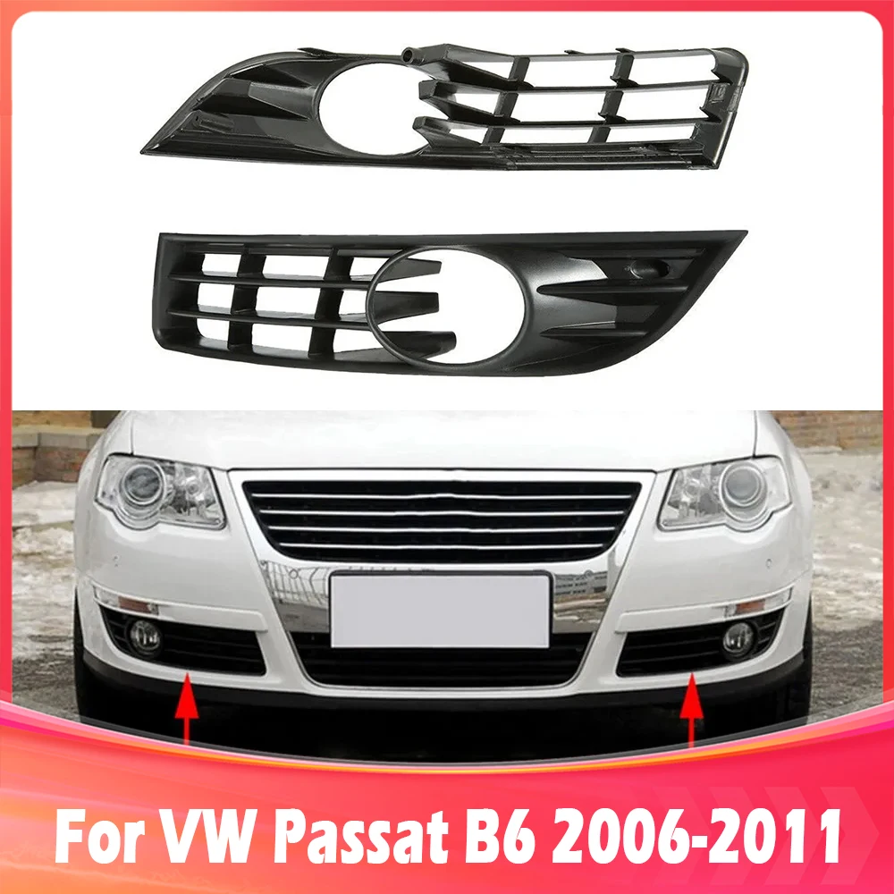 

2 PCS Left Right Front Bumper Lower Fog Light Grille Cover Frame Black for VW Magotan Passat B6 2006 2007 2008 2009 2010 2011