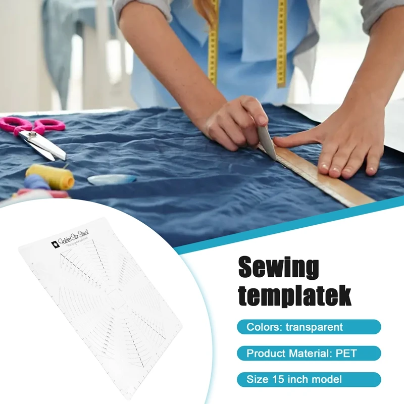 Folded Star Guide Template For Fabric, Printed Interfacing Templates Made For Use With Round Or Square Folded Patterns