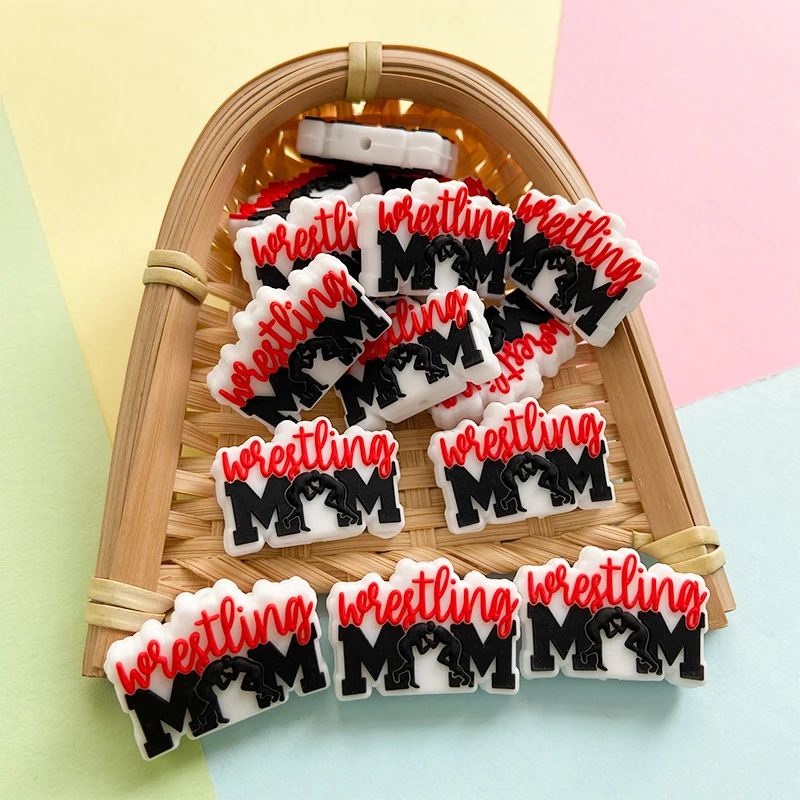 10pcs Baby Silicone Wrestling Mom Beads Food Grade Chewing Teeth Beads DIY Pacifier Necklace Accessories Baby Gifts