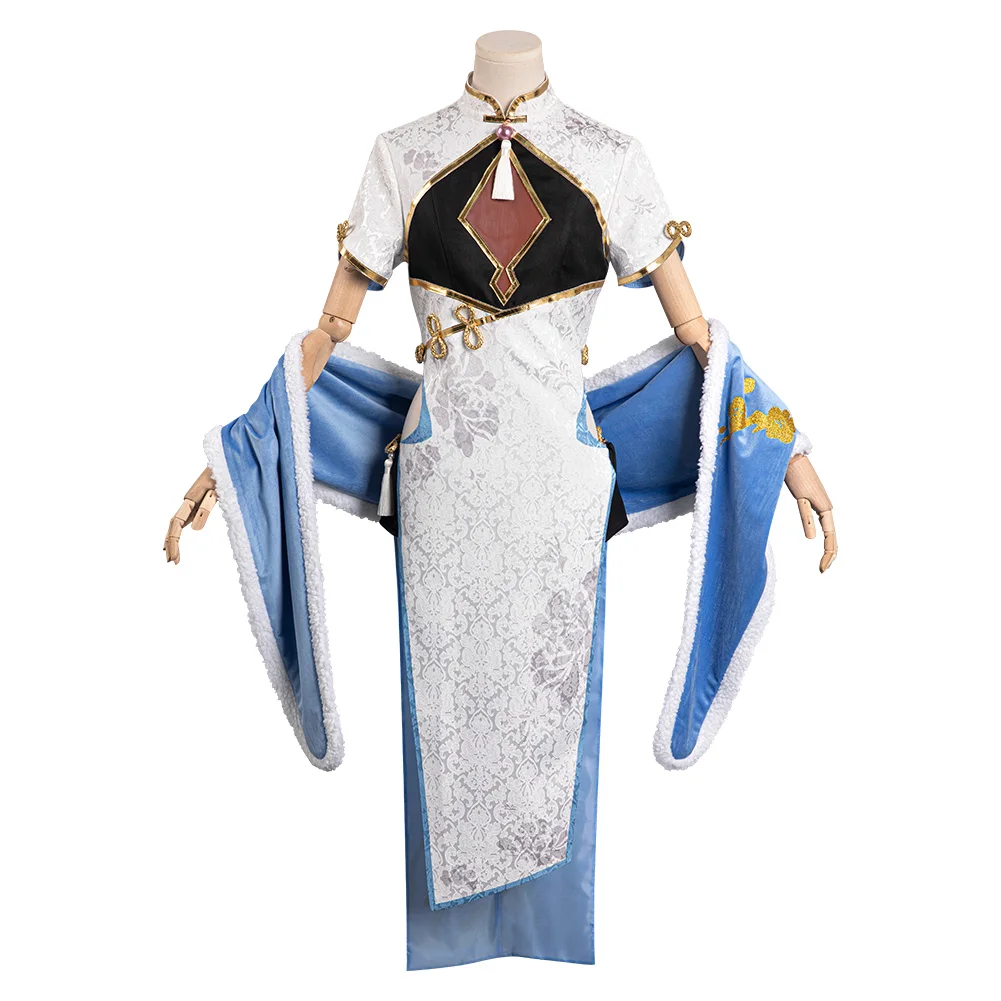 

Anime Re Zero Emilia Cosplay Costume Cheongsam Dress Halloween Carnival Party Female Ladies Role Disguise Cloth For Women Girls