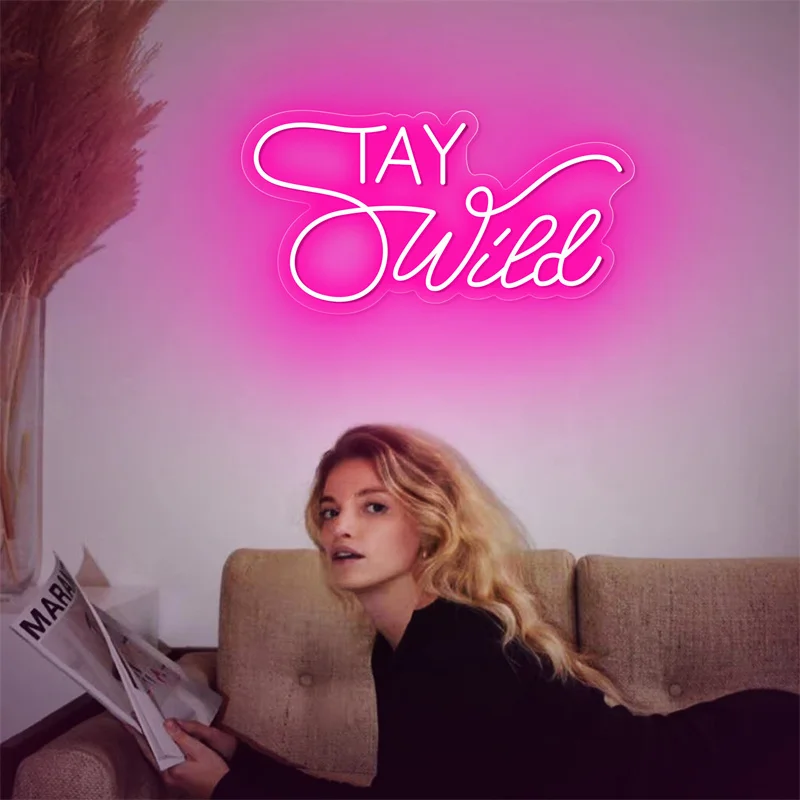 STAY Wild Neon Sign / Home Bedroom Decor / Led Light Salon Shop Bar / Wall Decor Art / Wedding Decoration / Personalized Gifts portable folding shampoo chair children hair wash bed lounge shampoo chair artifact home fotel fryzjerski salon furniture qf50sc