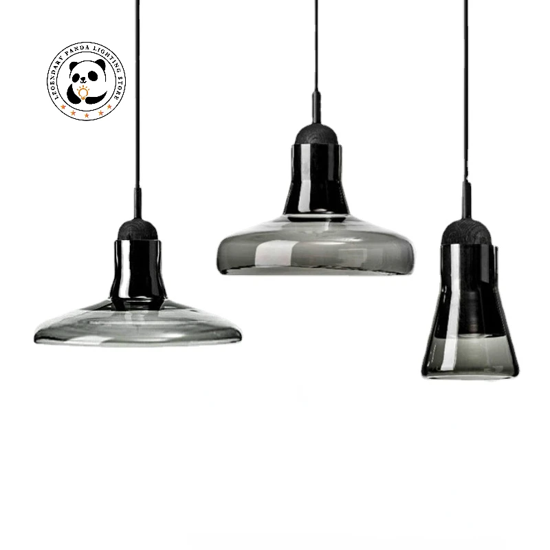 

Nordic Retro LED Glass Pendant Lights Restaurant Bedroom Kitchen Home Lamp Fixture Coffee Bar Personalized Minimalist Chandelier