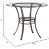 Lucianna Round Glass Top Table with Metal Frame Dining, Dark Brown 3