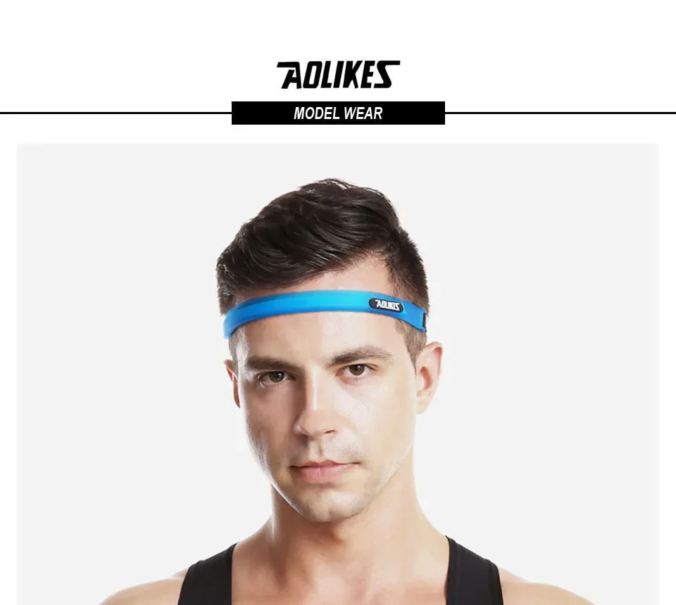 Elastisches Kopfschweißband, weiches Silikon, zum Laufen, Yoga, Radfahren, Schweißband für Männer und Frauen, Fitness, Basketball, Tennis, Stirnband – Detail 8