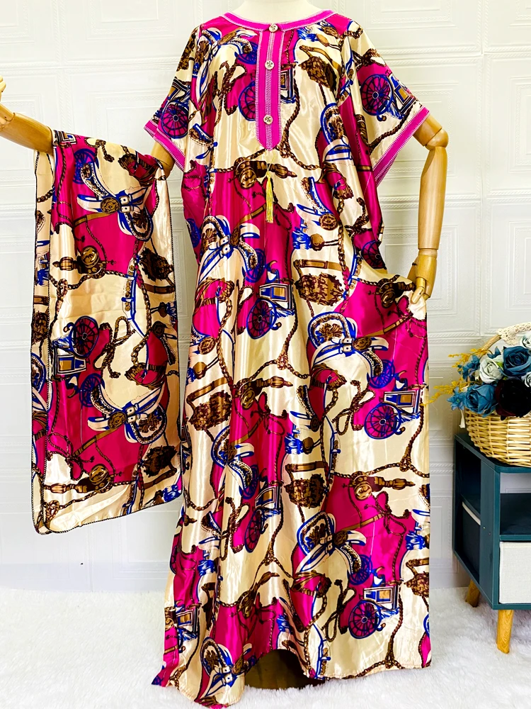 Muslim Abayas For Women Dubai Turkey Islam Djellaba Femme Robe 2022 African V-neck Summer Slim Silk Long Dress With Scarf