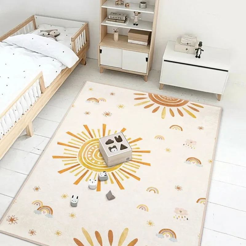 Sun Newborn Rug Bohem Rectangular Toddler Carpet Rainbow Nursery Rugs Eye Boho Infant Mat Anti Slip Crawling Mat for Kid's Room 5