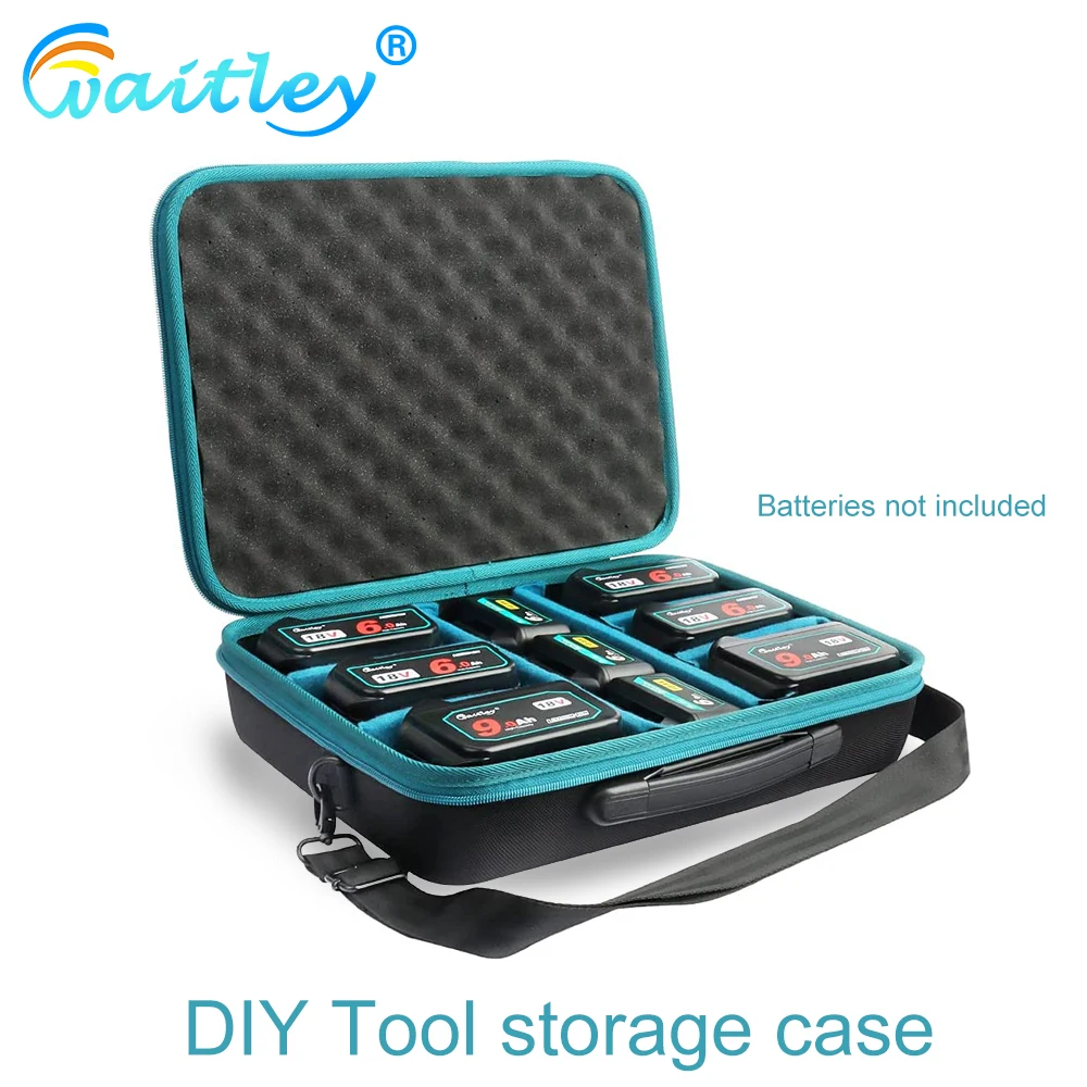 Waitley Draagbare Tool Batterij Opbergdoos Waterdichte Accessoires Doos Voor Makita Ect Batterijen Winkel Carry, Kan Diy Partitie