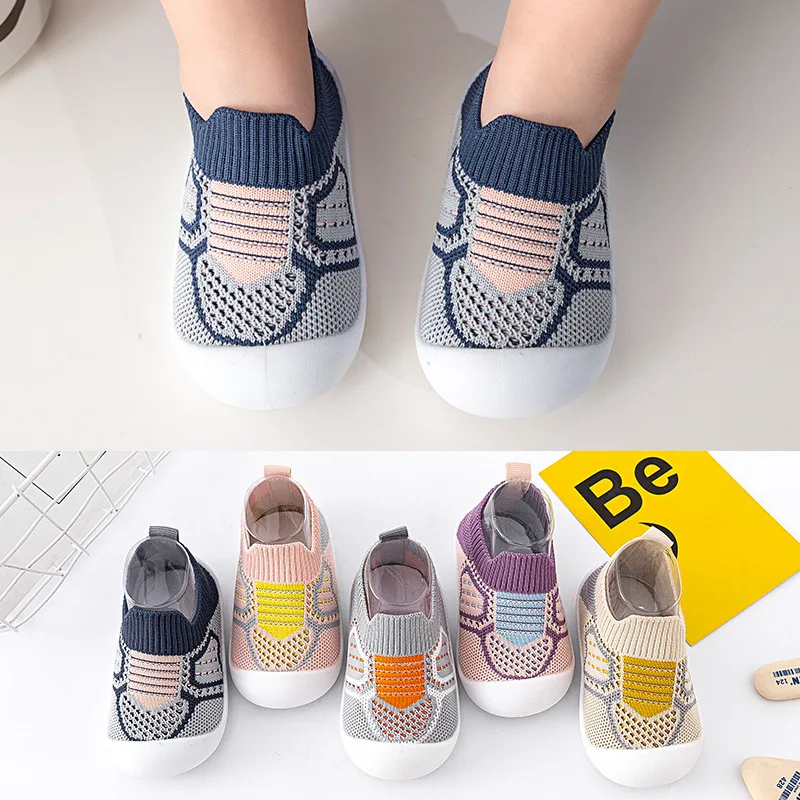 Baby Breathable Infant Crib Floor Socks with Rubber Sole 2