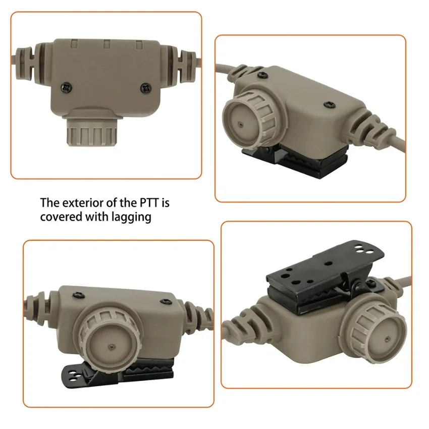 Tactical Headset PTT Militar Adapter RAC PTT Kenwood Plug for Baofeng UV5R/UV82 for Pelto Comtac Airsoft Shooting Headphones