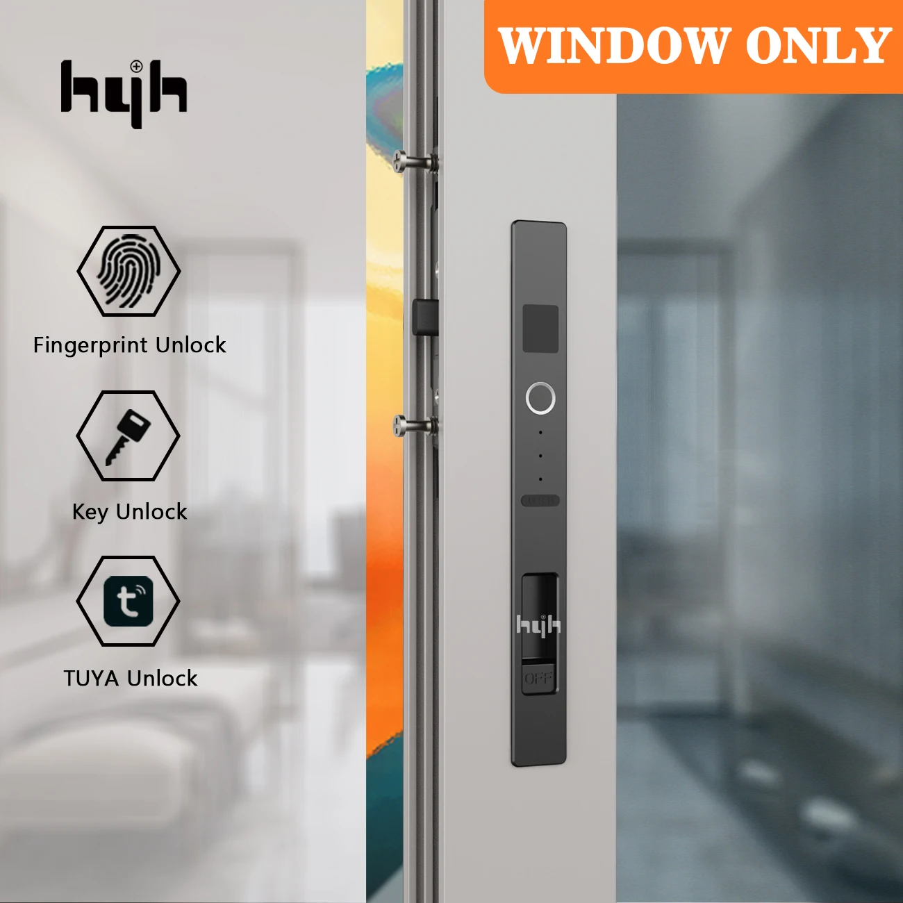 

hyh Smart Lock for Sliding Window Fingerprint Lock with Tuya Remote Control Bluetooth Window Lock Security Protection