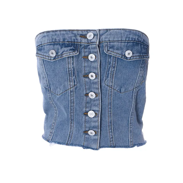 CLANE PANNIER LINE DENIM BUSTIER CLANE PANNIER LINE DENIM BUSTIER