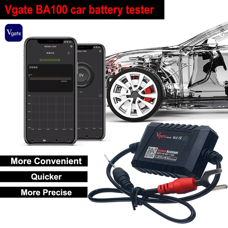 Original Vgate Car Battery Tester Bluetooth 4.0 12V Battery Assistant Car Analyzer Android IOS Phone