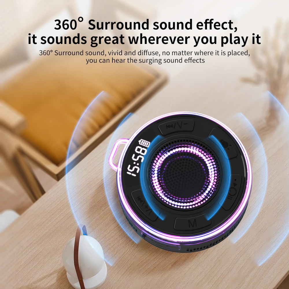 Wireless Bluetooth Speaker BLAST! S3 IPX7 Waterproof LED Light Strong bass Bluetooth speaker Type-C charging Cable 1100mAh