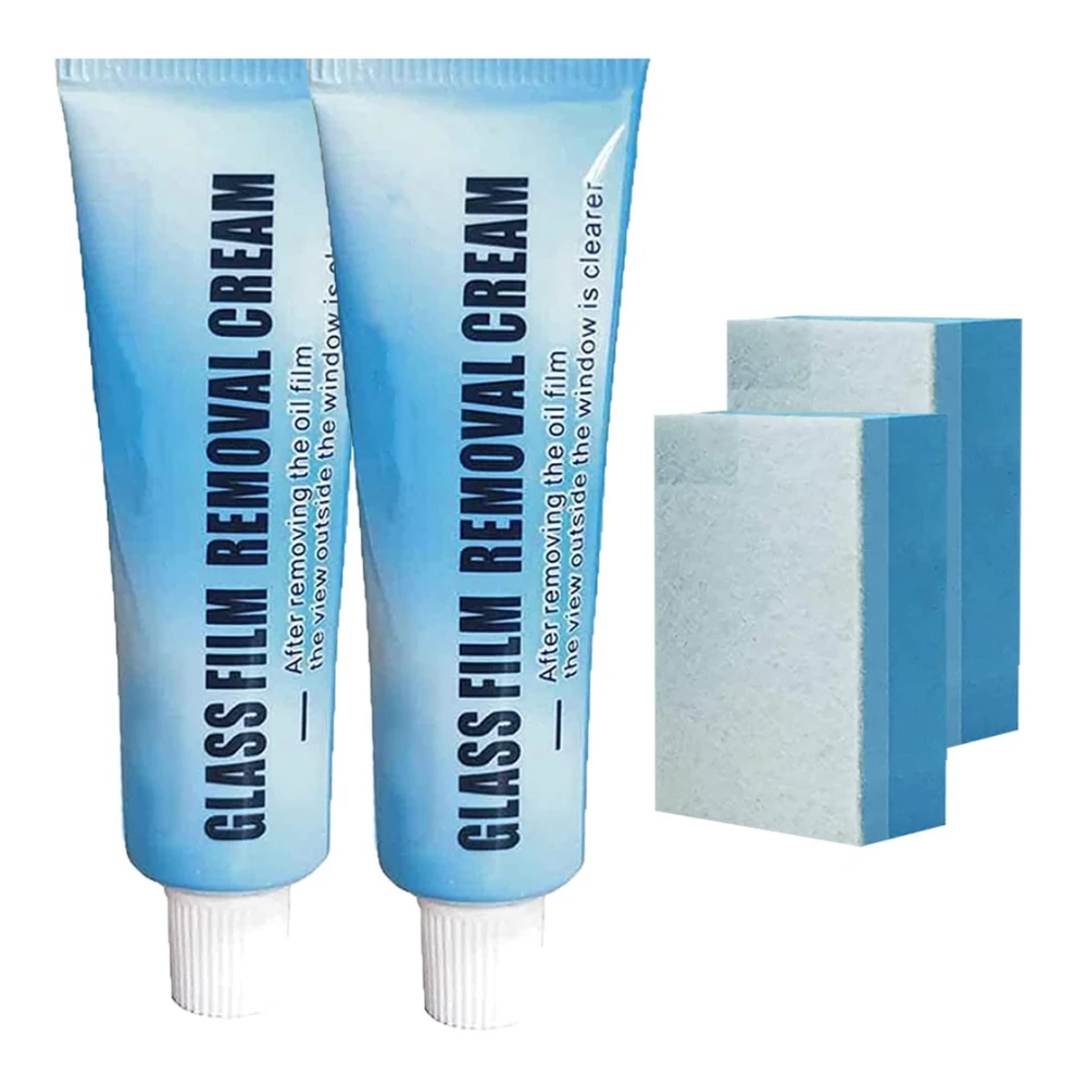 2PCS Glass Film Removal Cream Car Glass Oil Film Cleaner Car Cleaning