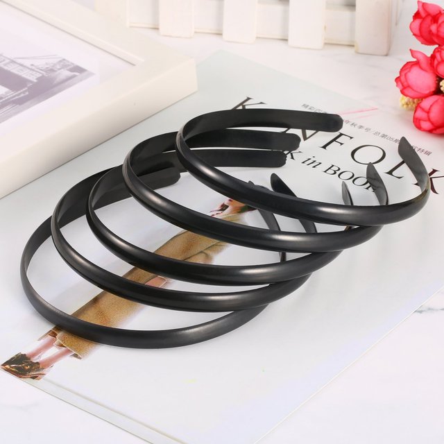 Plastic Hair Headband 10mm Plain No Teeth Black White Head Hoop Bezel  Headbands Base for DIY Girl and Woman Hair Bands