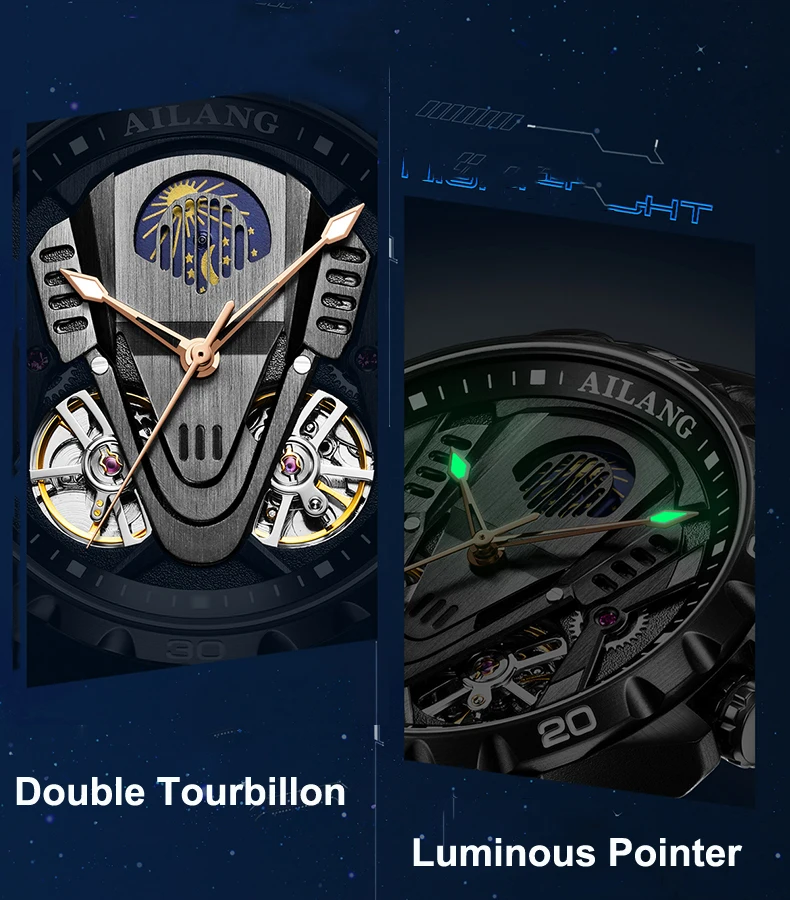 AILANG Doppel-Tourbillon-Mondphasenuhr für Herren, automatische mechanische Armbanduhr, Leder, Herrenuhr, wasserdicht, Relogio Masculino_voghion.com