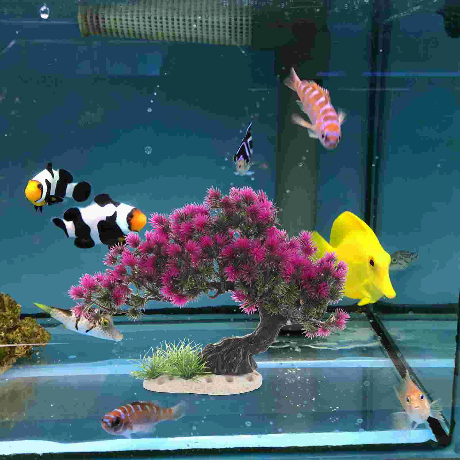 

Fish Tank Landscaping Tree Plastic Aquarium Plants Decor Artificial Hideout Landscape Decoration