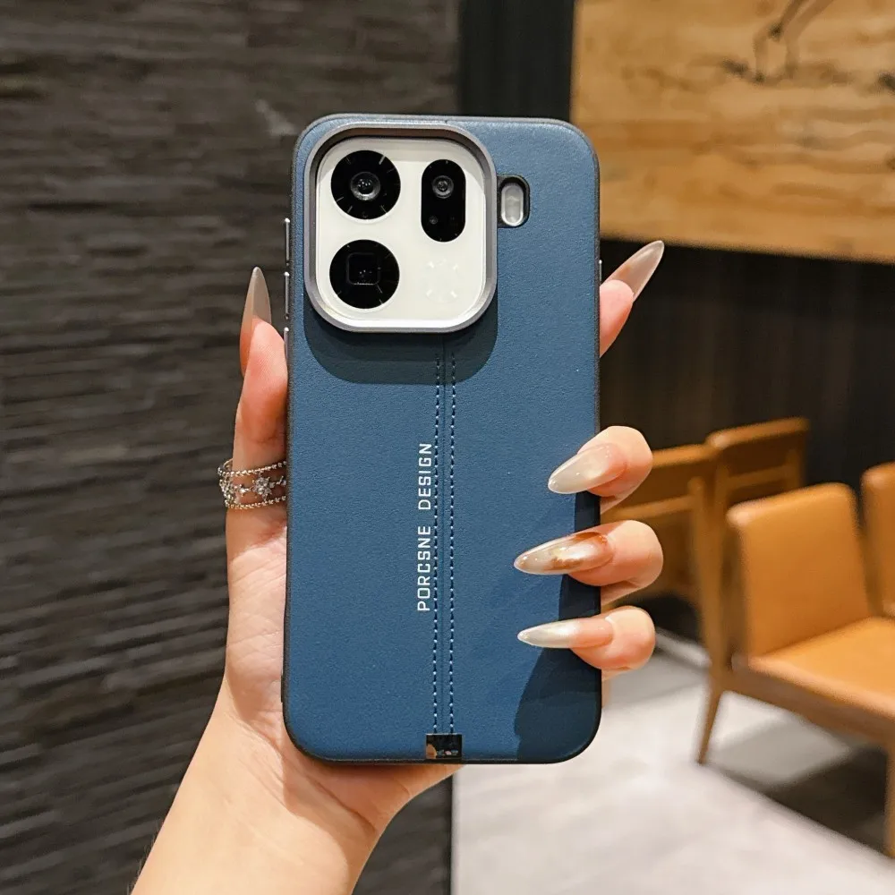 Luxury PU Leather Magnetic Wireless Charging Protective Back Cover Case