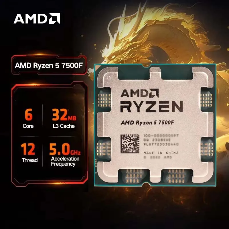 AMD Ryzen 5 7500F CPU 5.0GHz 6 rdzeniowy 12 wątek 32MB