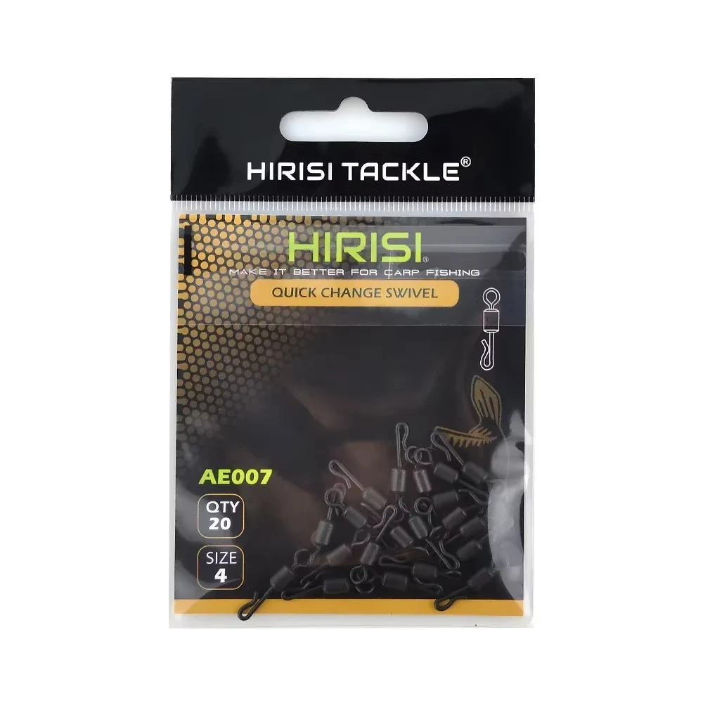 2026 20개/팩 HIRISI 무광 블랙 잉어 낚시 스위벨 17MM 퀵 체인지 HIRISI 터미널 도구 (잉어 낚시 장비용)