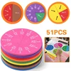 51Pcs EVA Round Shaped Fractions Circles Instrument Math Educational Toys Math Learning Tool Student Teaching Gifts 1