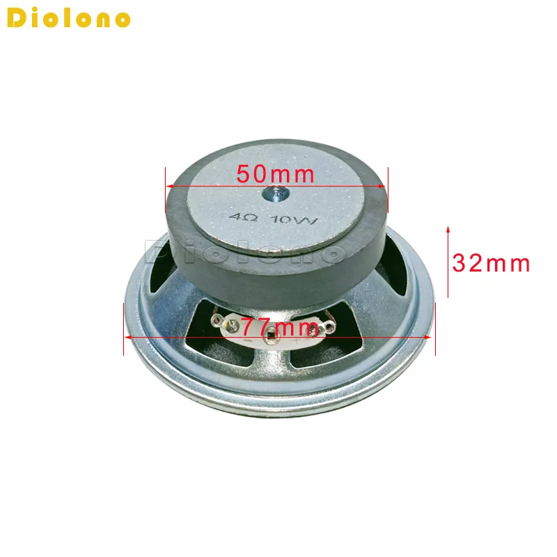 4Ohm 10W Loudspeaker Diameter 77MM 3inch Round Speaker 50MM External Magnetic Cone Black Paper Cap Height 32MM speaker bluetooth