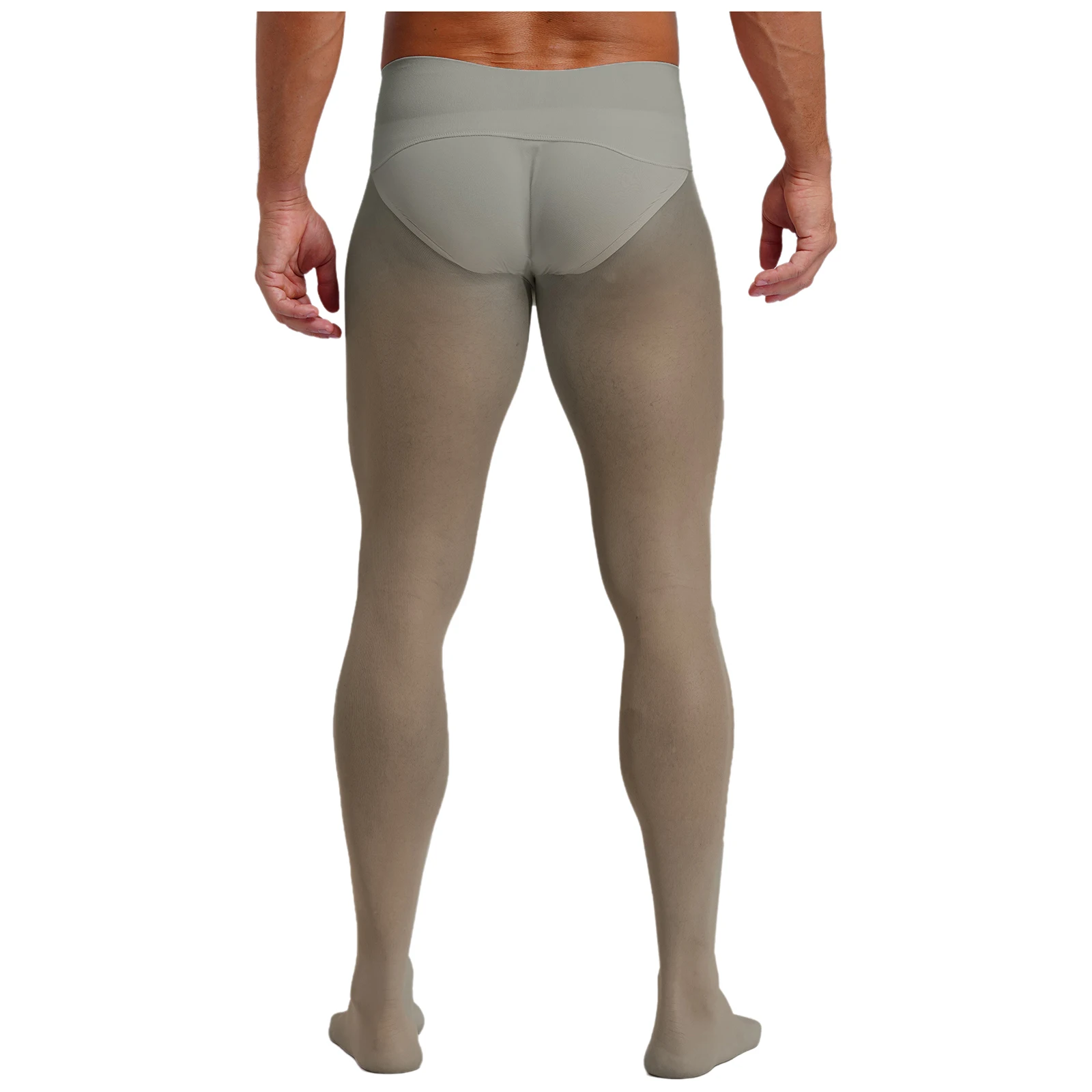 Men's Ultra-Thin Pantyhose Nylon Sheer High Waist Stockings Seamless Stretchy Tights Leggings for Lingerie Nightwear Dance Wear