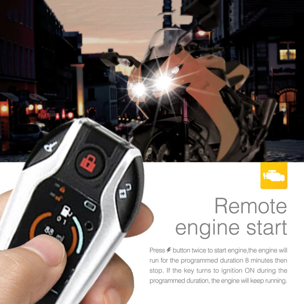 2-Way Motorcycle Alarm Device Anti-theft System Scooter Burglary Vibration Alarm Remote Engine Start For Honda/Suzuki