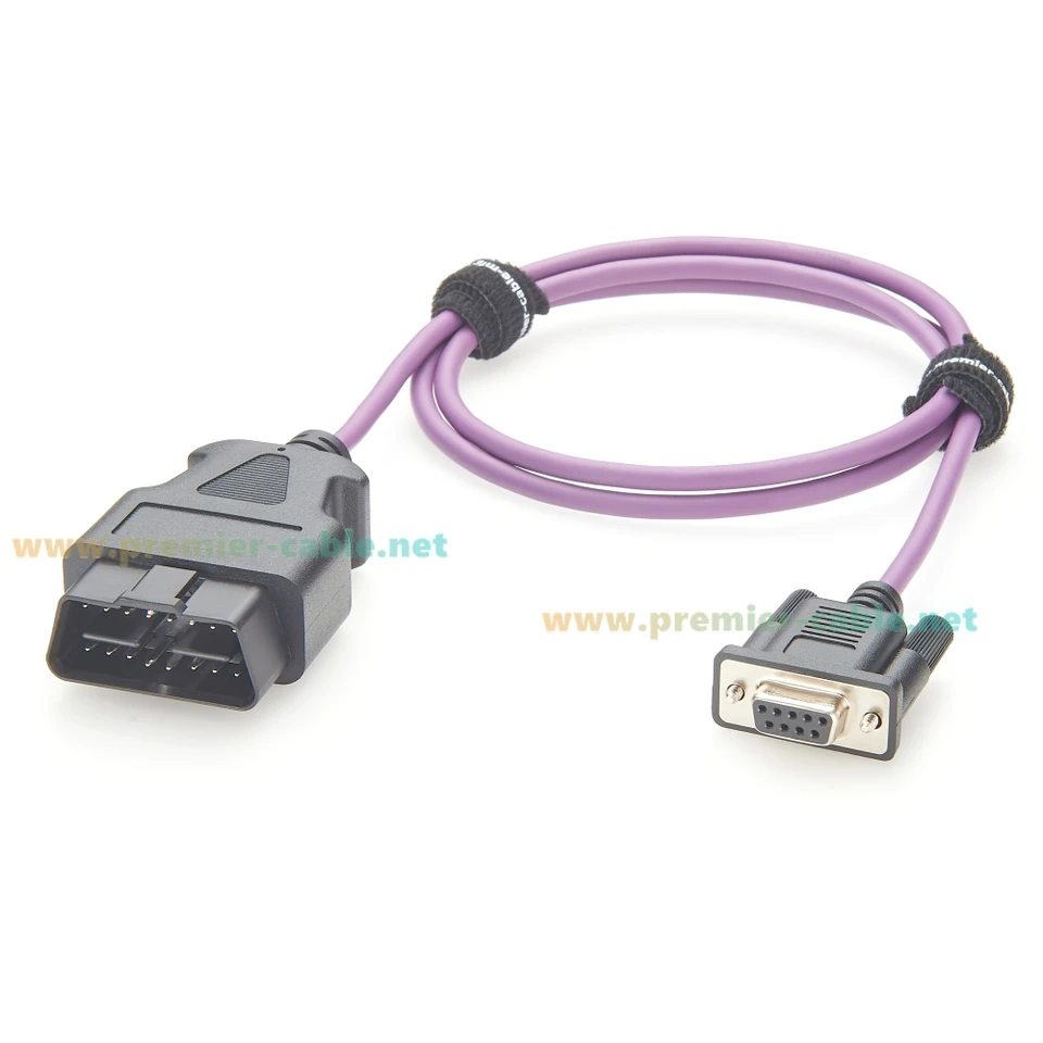 DB9 To OBD2 Cable 1 Meter - RS232 Female To OBDII Male Diagnostic Adapter Connector