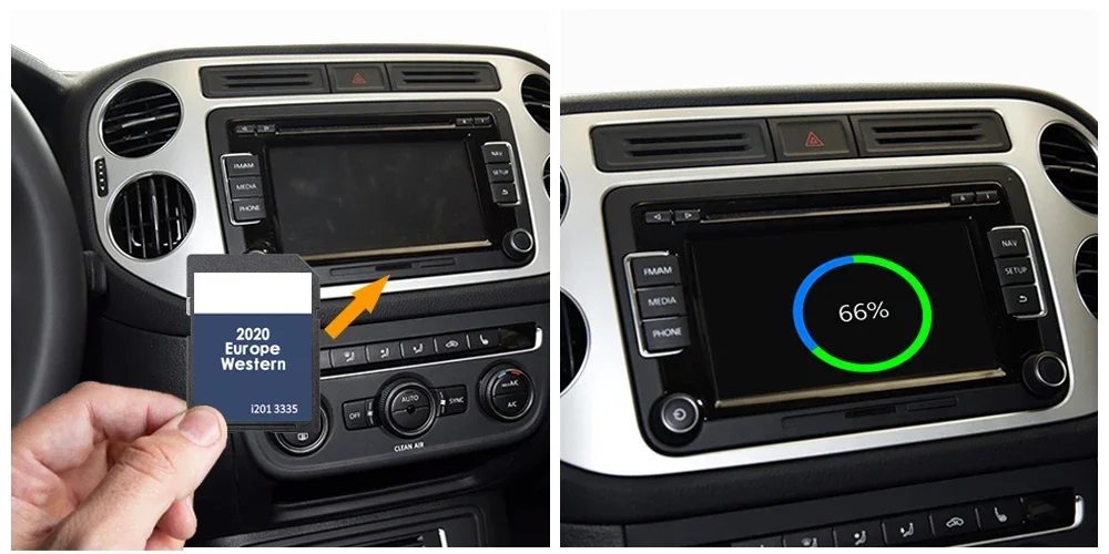 RNS 310 V12 서유럽 VW 골프 6(5K)용 2008년부터 2014년까지 내비게이션 SD 지도 GPS Sat Nav 노르웨이 오스트리아 폴란드 스페인
