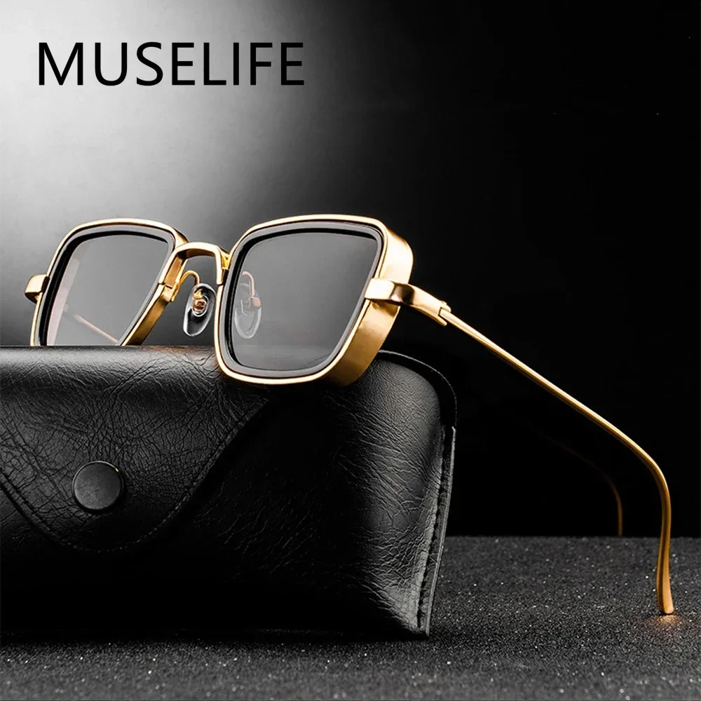 Stylish Retro Square Vintage Metal Steampunk Sunglasses Men Women UV400 steampunk sunglasses polarized sunglasses sports sunglasses semi rimless sunglasses night vision glasses clip on sunglasses sunglasses clips glass frames