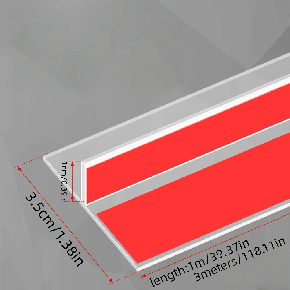 Clear Silicone T-Shaped Door Seal Strip with Strong Adhesive, 3CM Wide, 3M Long