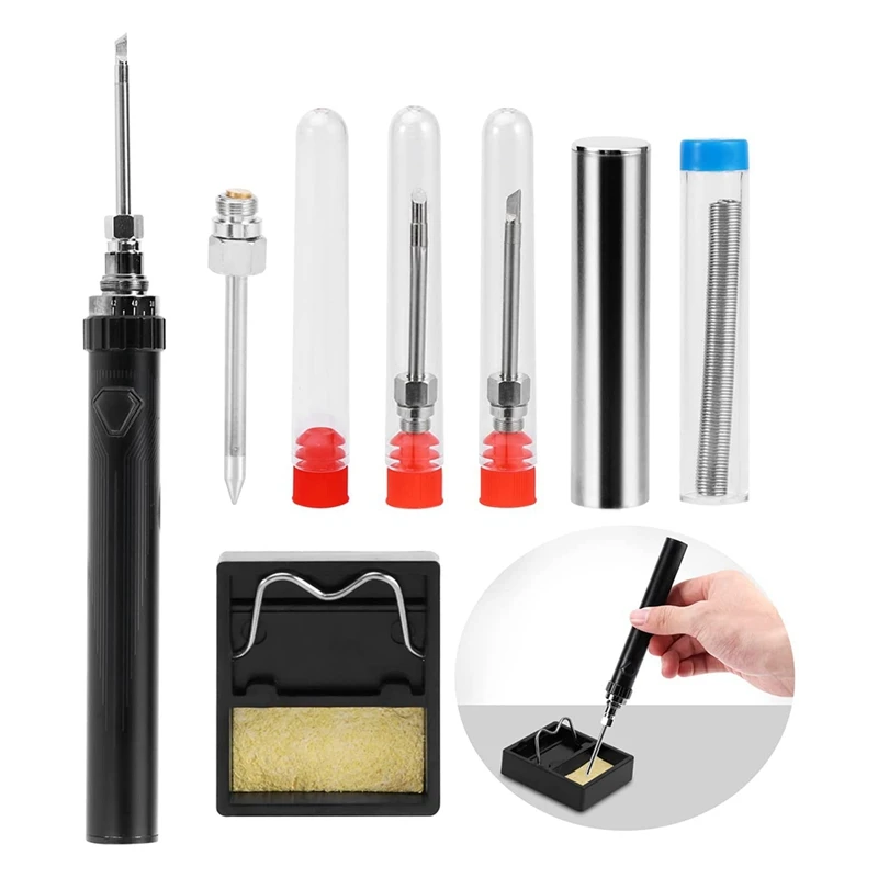 

Digital Soldering Iron Tool Set, Cordless Solder Tool Adjustable Temperature, Built-In 1300Mah Battery,USB Charging