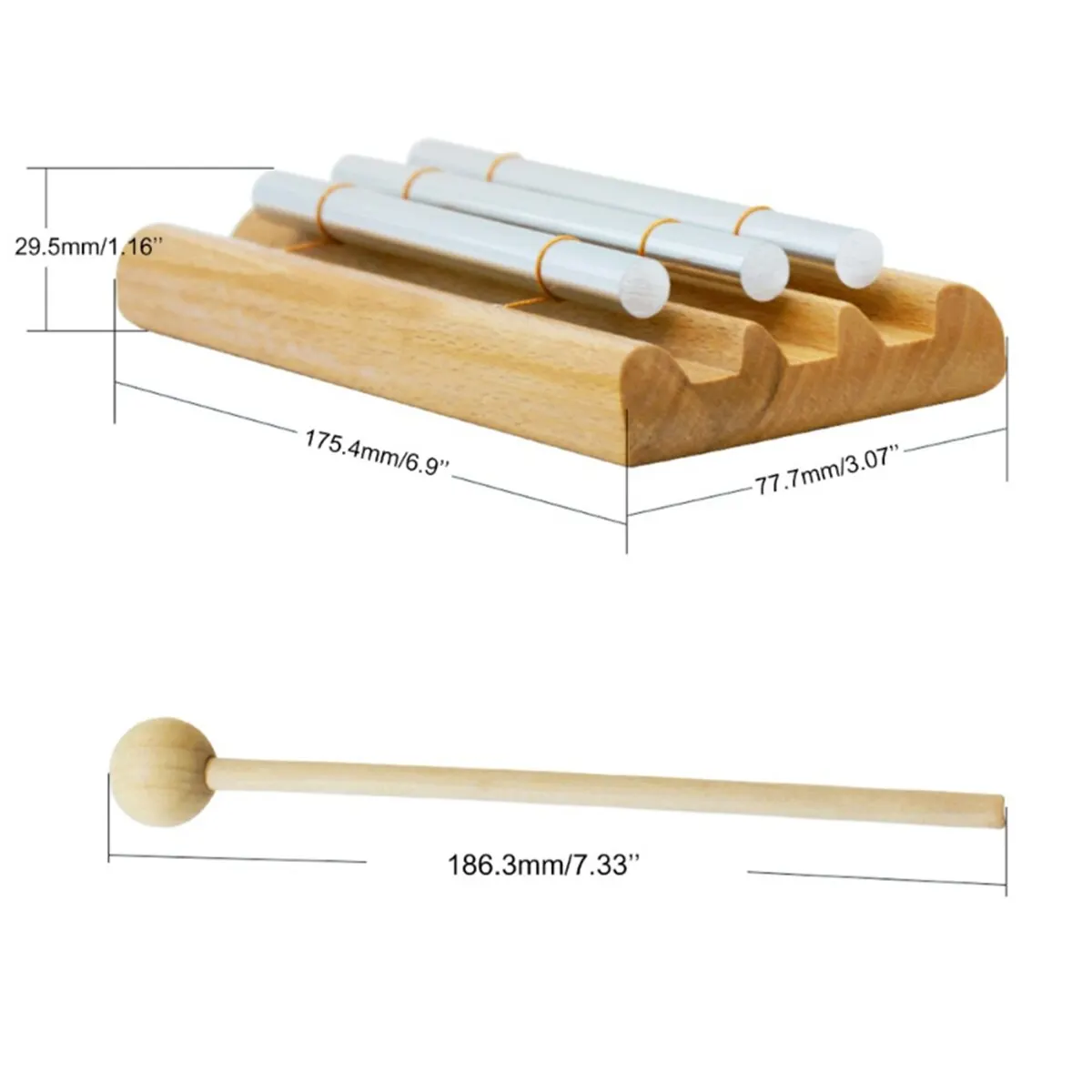 Meditation Chimes Miwayer 3Phoneme Original Guaranteed Musically Tuned Wind Zenergy Hand Chime for Classrooms Mindfulness