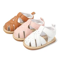 Infant Baby Shoes Girl Flats Sandals Soft Sole Anti-Slip Summer Bowknot Dot Stripe Lace Crib Shoes Newborn First Walker Hot Sale 6