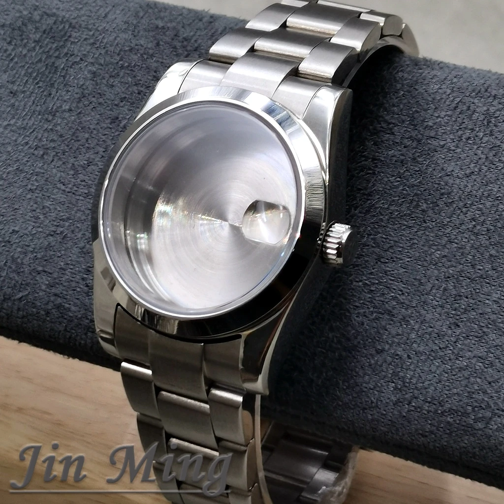 Premium Men's Watch Case with Sapphire Glass and Strap Parts, 36mm/40mm S Crown