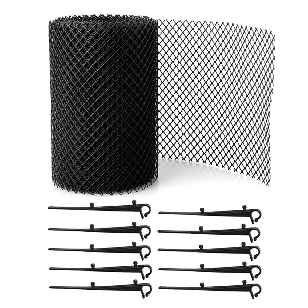 6M Gutter Guard Gardening Leaf Debris Blocking Drainage Pipe Protection Net Plastic Anti-Clog Mesh Rain Protection Cover Filter