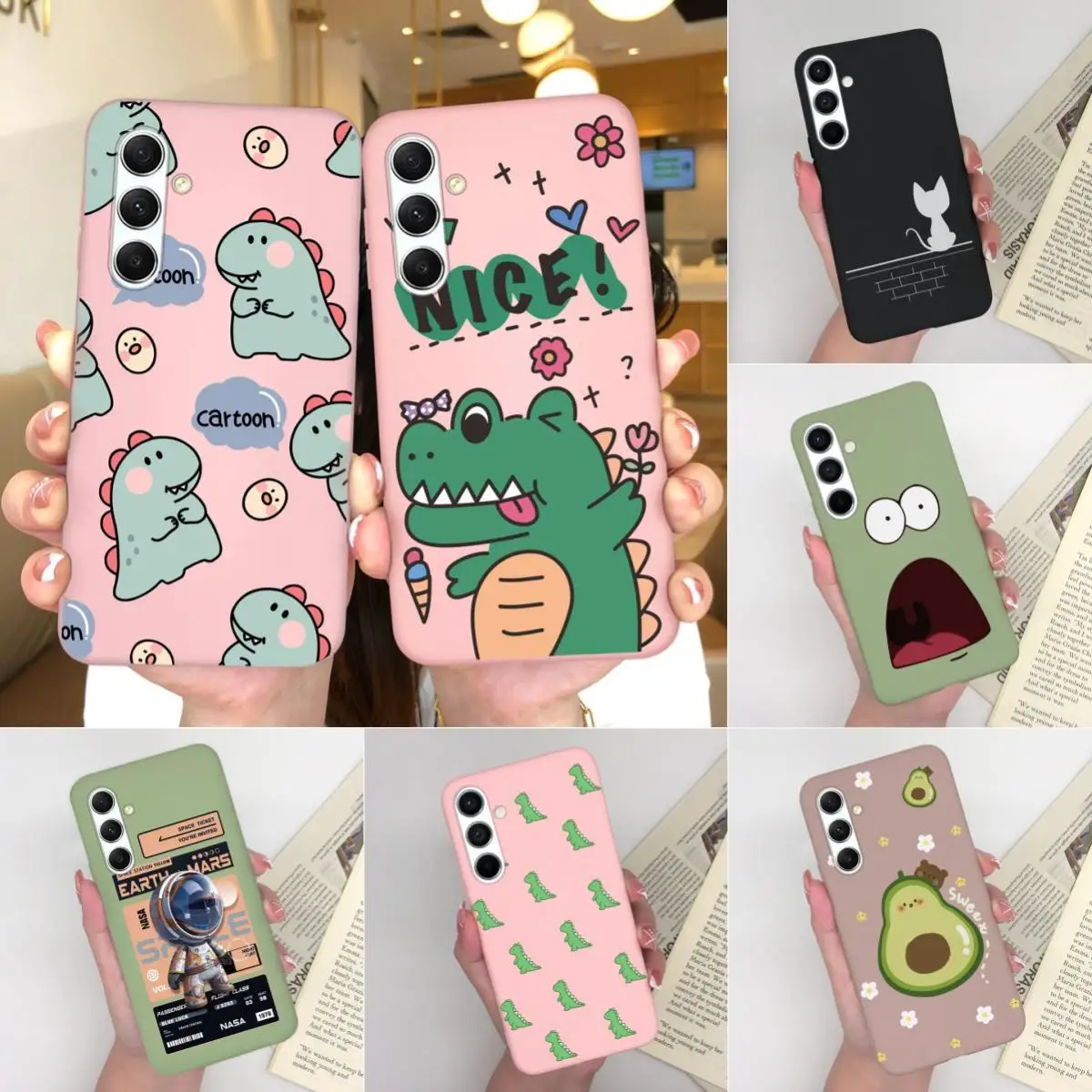 Per Samsung A52 A52S A53 A54 4G 5G Custodie Cute Dinosaur Silicone Opaco Protettivo Di Lusso Per Samsung Galaxya52 A52S A53 A54 Shell