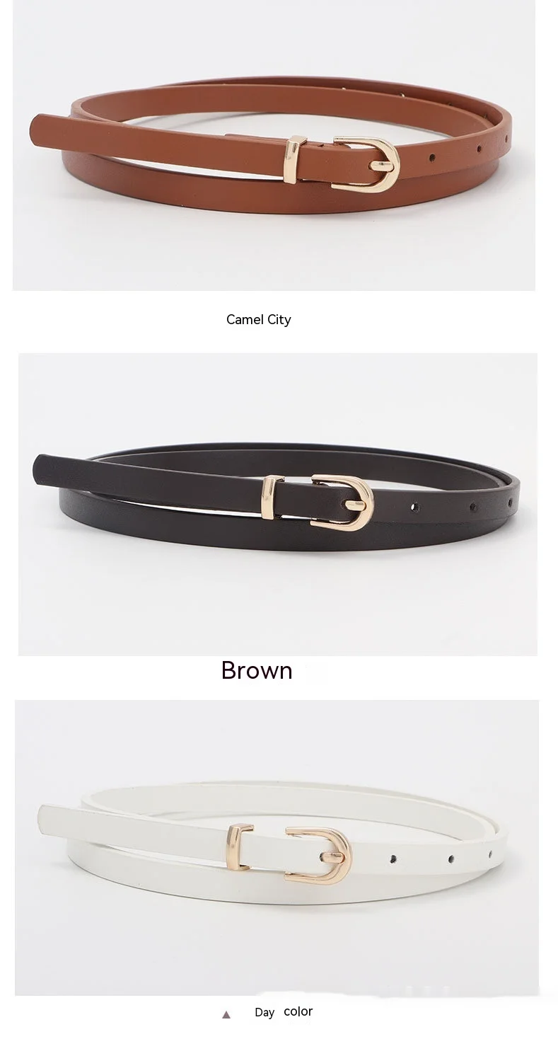 2024 European and American New Retro Small Belt Women's Black Versatile Fashion Matching Skirt Jeans Belt Thin Instagram Style Belt Women's_viptrois.com