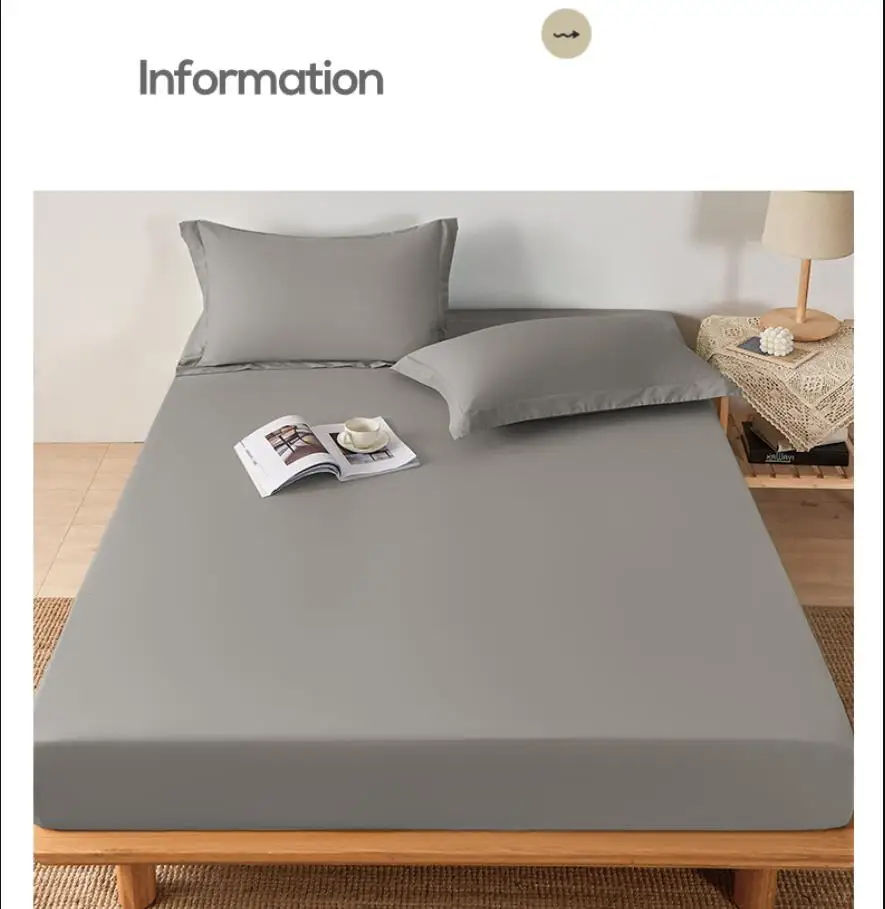 GrayBedCoverMattressProtectorBedSheetwithElasticBandCoverMattressProtectionSanding