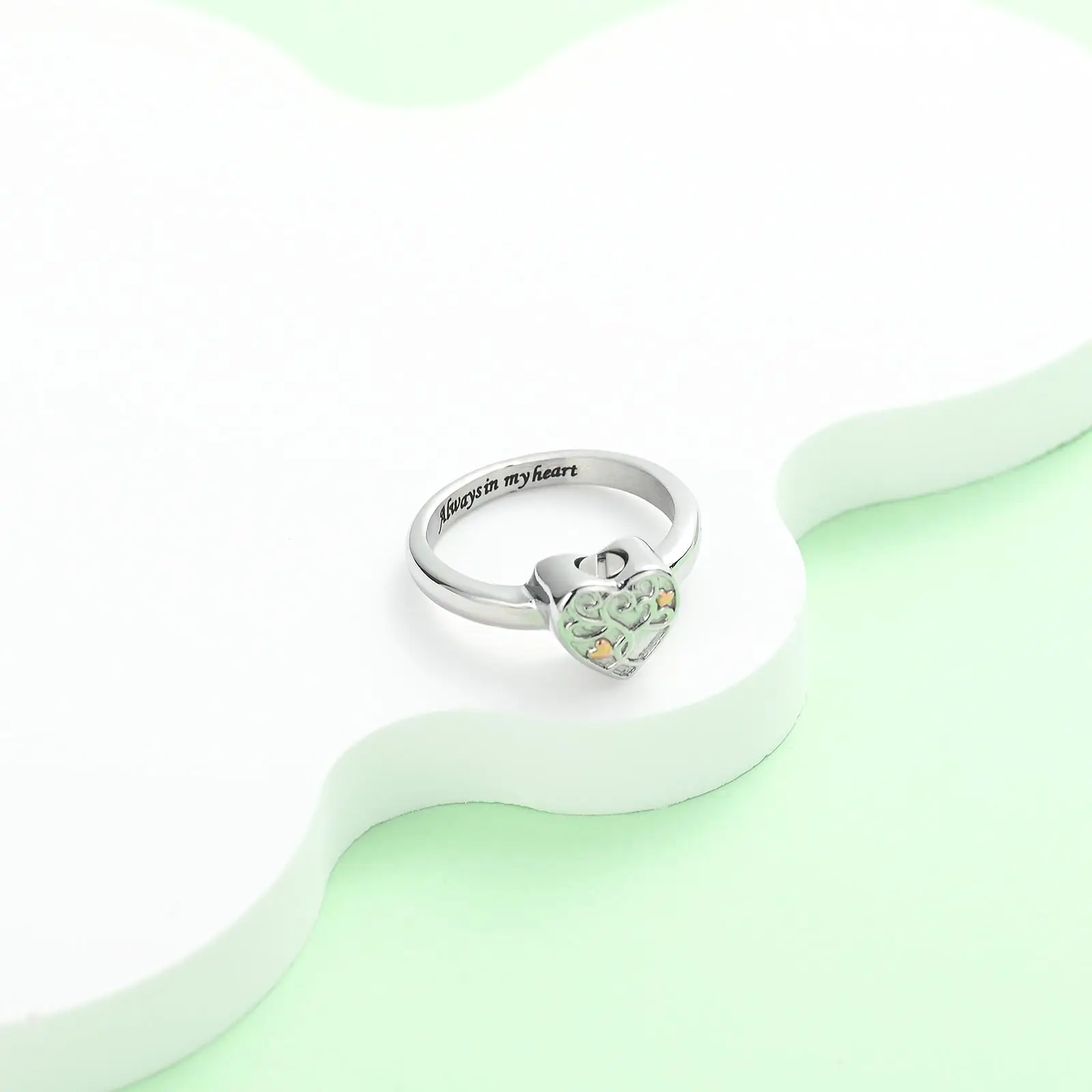 Tree of Life Cremation Ring for Ashes Love Heart Urn Ring for Ashes for Women Memorial Ashes Keepsake Holder Jewelry 4