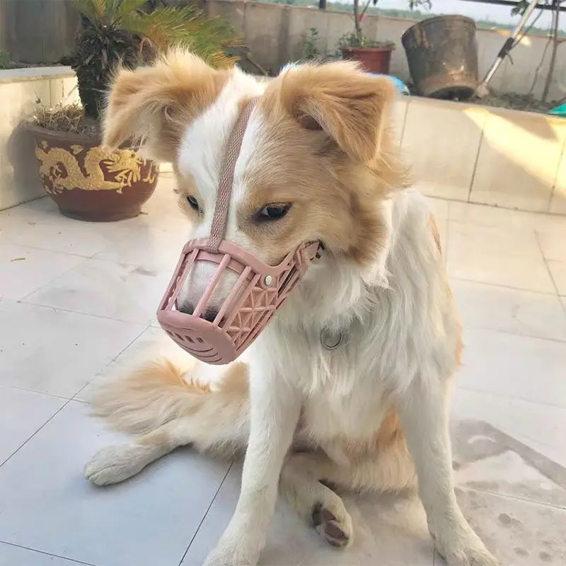 1Pcs Adjusting Pet Dogs Muzzle 7 Sizes Plastic Strong Dogs Muzzle Basket Design Anti-biting Dog Mouth For Cats For Dog Muzzle