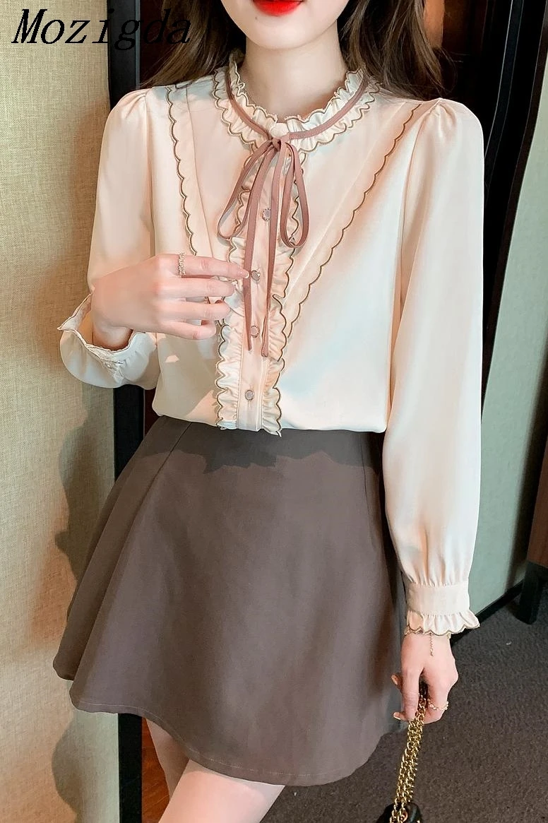 Summer Long Sleeve Blouse Women Ruffles Chiffon Blouse Shirt Tops Women Blusas Mujer De Moda Blouses Shirts Blusa Camisas