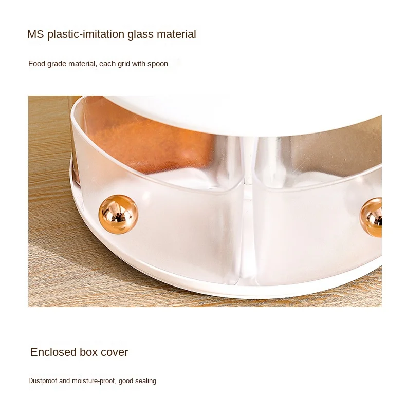 Kitchen Multifunctional Spice Dispenser 360 Rotating Large Capacity Spice Seasoning Box