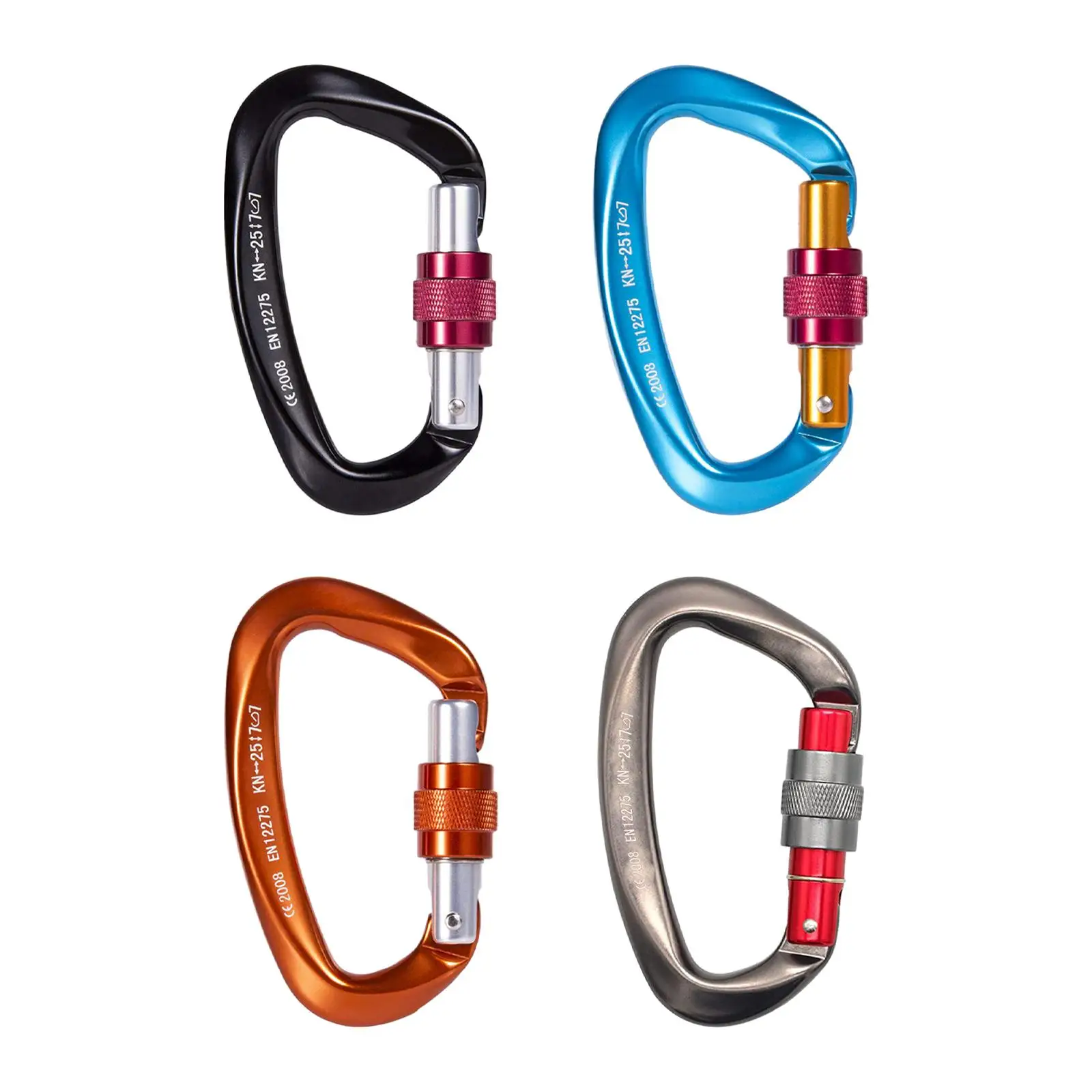 

D Shaped Carabiner Aluminum Heavy Duty Carabiner Clip Keychain Carabiners for
